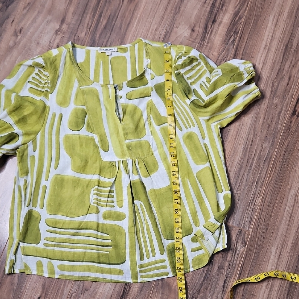 Christian Siriano Women's Green Patterned Blouse XL - Picture 7 of 9